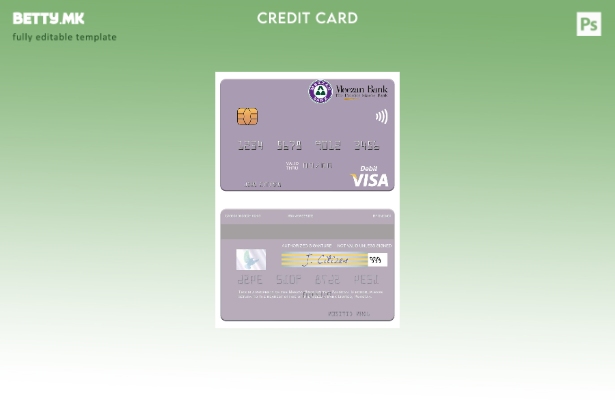 Модерен стил Пакистан Meezan Bank Limited шаблон виза дебитна картичка